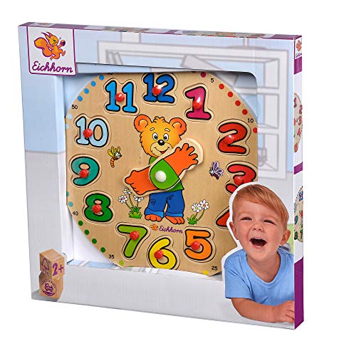 Eichhorn - Puzzle Orologio Con Orsetto, Multicolore, 100005456