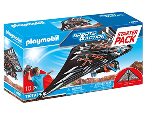 Playmobil Sports & Action 71079 Starter Pack Deltaplano, Stuntman Con Deltaplano Giocattolo, Primo Giocattolo Per Bambini Dai 4 Anni In Su