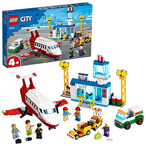 Lego City Airport Aeroporto Centrale, Include Aereo Giocattolo E Camion Del Carburante E Minifigura Del Pilota, Giochi Per Bambini Di 4+ Anni, 60261