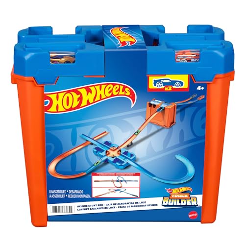 Hot Wheels Track Builder Il Set Delle Acrobazie Deluxe, Playset Con Componenti Pista Assortiti, Giocattolo Per Bambini 4+ Anni, Ggp93