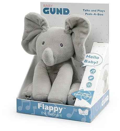 Gund Flappy Elefantino Peluche Interattivo | Canta E Parla In Italiano | Muove Le Orecchie | Peluche Di 30.5 Cm | Peluche Per Bambini Da 10 Mesi