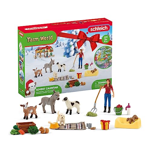 Schleich 98983 Calendario Dell'Avvento Farm World 2023, Da 3 Anni, Farm World - Playset, 24 Pezzi