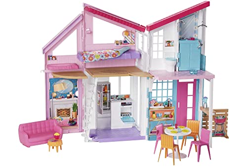 Barbie - Casa Di Malibu - Casa Di Barbie Malibu - Playset Trasformabile Con Plug-And-Play - Oltre 25 Accessori - 60 Cm - Regalo Per Bambini Da 3+ Anni