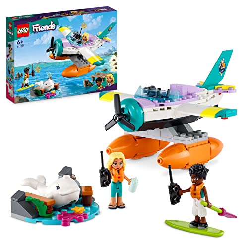 Lego Friends Idrovolante Di Salvataggio, Aereo Giocattolo Soccorso Animali Con Figura Di Balena E Mini Bamboline, Regalo Di Compleanno Per Bambine, Ba