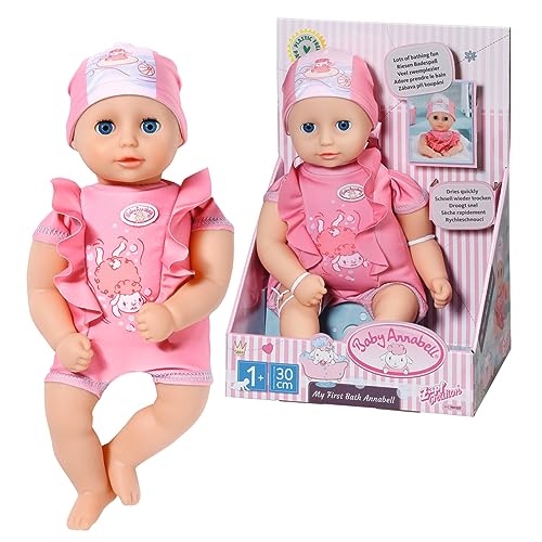 Baby Annabell- Doll My First Bath Annabell-Bambola Da 30 Cm Impermeabile, Ideale Per I Più Piccoli-Include Costume Da Bagno E Cuffia-Lavabile A Mano-E