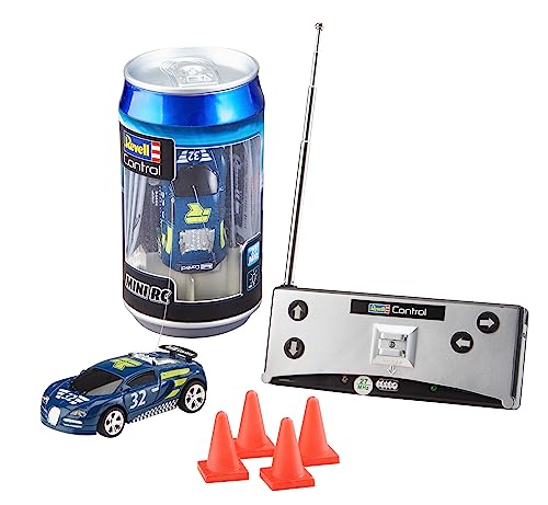 Revell- Mini Rc Racing-Car Aus Der Dose Mit 27Mhz-Fernsteuerung Inkl. Ladefunktion, Led-Licht, Kurze Ladezeit, Lange Fahrzeit Piccola Auto Telecomanda