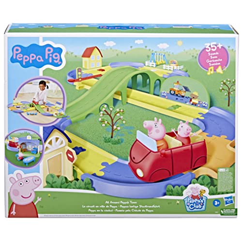 Hasbro Peppa Pig Peppas Divertente Tour Della Città, Set Da Gioco Con Binario, Include Veicolo E 1 Personaggio, 35+ Suoni, Dai 3 Anni In Su