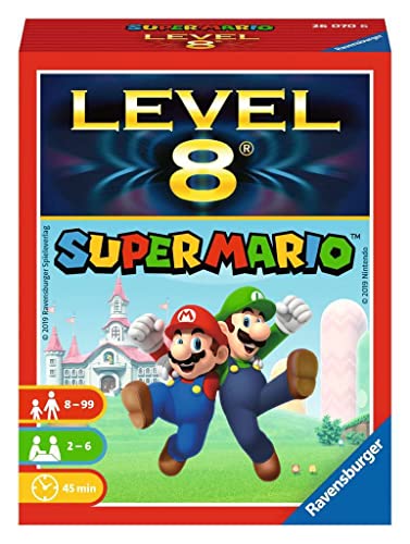 Ravensburger Super Mario 26070 - Gioco Di Carte Super Mario Level 8, Dai 8 Anni In Su, Gioco Di Società Per 2-6 Giocatori, Gioco Di Famiglia, Super Ma