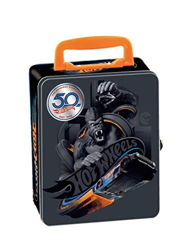 Theo Klein 2881 Valigetta Di Raccolta Hot Wheels Valigetta In Metallo Che Può Contenere Fino A 50 Auto Pratiche Suddivisioni Giocattolo Per Bambini A