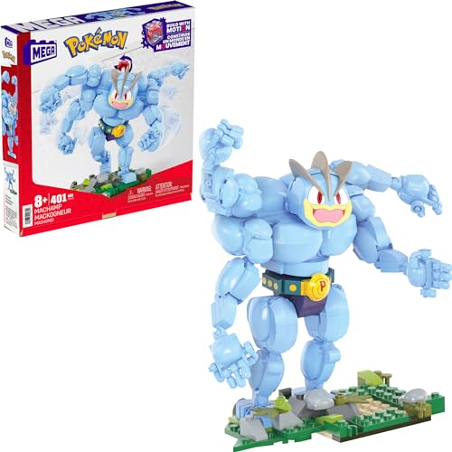 Mega Pokémon - Machamp, Personaggio Da Costruire Con 401 Pezzi, Pokémon Snodato Con Articolazione Completa, Da Esporre E Collezionare, Giocattolo Per