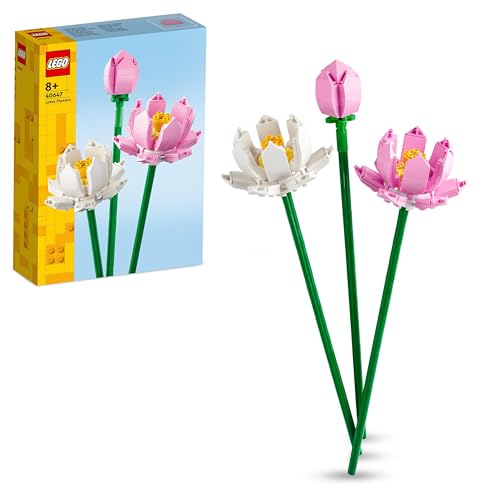 Lego Creator Fiori Di Loto, Set Fiori Finti Da Costruire Per Bambine E Bambini Da 8 Anni, Bouquet Da Esporre Come Decorazione Di Casa, Idea Regalo Pas