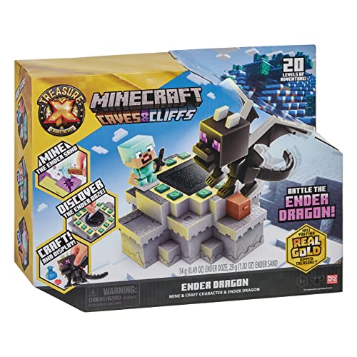 Akedo Treasure X Minecraft Caves & Cliffs Ender Dragon. Mine & Craft Carattere E Ender Dragon. Mio, Discover & Craft Con 20 Livelli Di Avventura, Trov