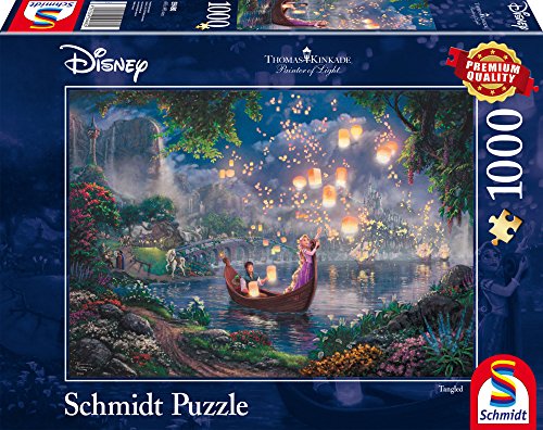 Schmidt Spiele 59480 Disney Rapunzel Thomas Kinkade Repelsteeltje Jigsaw Puzzle, Multi-Colour, 1000 Stukjes
