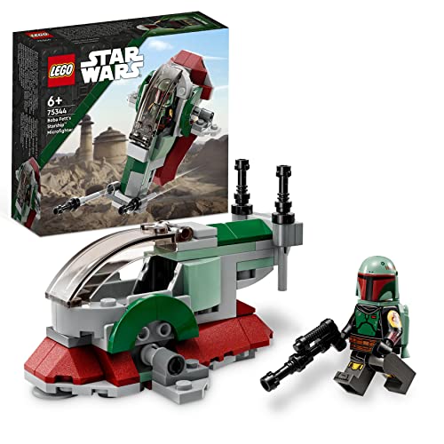 Lego Star Wars Astronave Di Boba Fett Microfighter Giocattolo, Modellino Da Costruire Set Mandaloriano Per Bambini Con 2 Shooter E Ali Regolabili 7534