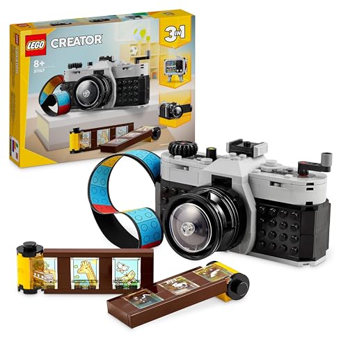 Lego Creator 3 In 1 Fotocamera Retro, Giochi Per Bambini E Bambine Da 8 Anni, Macchina Fotografica Giocattolo Da Costruire Trasformabile In Videocamer
