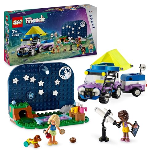 Lego Friends Camping-Van Sotto Le Stelle, Giochi Per Bambine E Bambini Da 7 Anni Con Telescopio Giocattolo, Modellino Di Auto 4X4, Mini Bamboline Di N