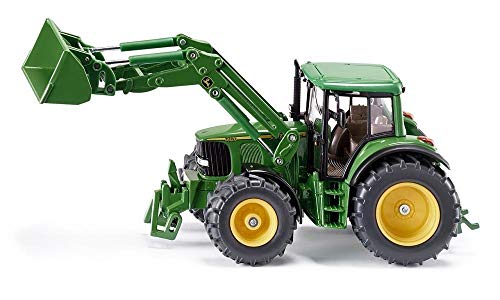 Siku 3652, Trattore John Deere Con Caricatore Frontale, 1:32, Metallo E Plastica, Verde, Caricatore Frontale Mobile, Cabina Rimovibile