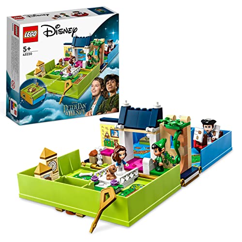 Lego Disney L'Avventura Nel Libro Delle Fiabe Di Peter Pan E Wendy, Set Di Giochi Da Viaggio Per Bambini Dai 5 Anni Con Micro Bamboline E Nave Pirata