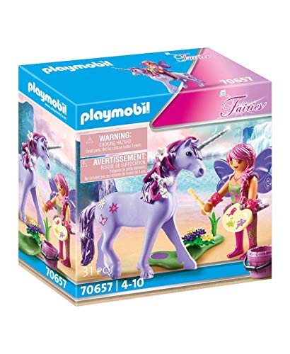 Playmobil Fairies 70657, Unicorno Con Fata Decoratrice, Dai 4 Anni