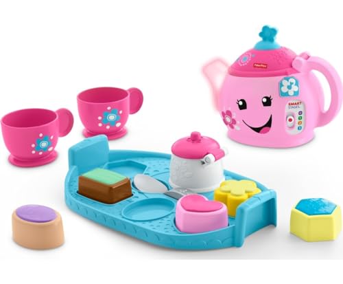 Fisher-Price Laugh & Learn Sweet Manners Tea Set, Early Development & Activity Toy, Teaches Nice Manners, Sharing, And More, Ages 18-36 Months, Dym76