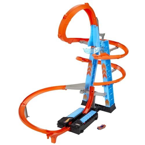 Hot Wheels - Torre Scontri Estremi, Pista Alta 83Cm Con Booster Motorizzato E Macchinina, Giocattolo Per Bambini 5+ Anni, Gwt39, Imballaggio Sostenibi