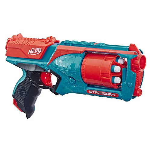 Nerf Elite - Strongarm Orange (Blaster A Canna Rotante E Lancio A Ripetizione, Con 6 Dardi Originali Nerf Elite)