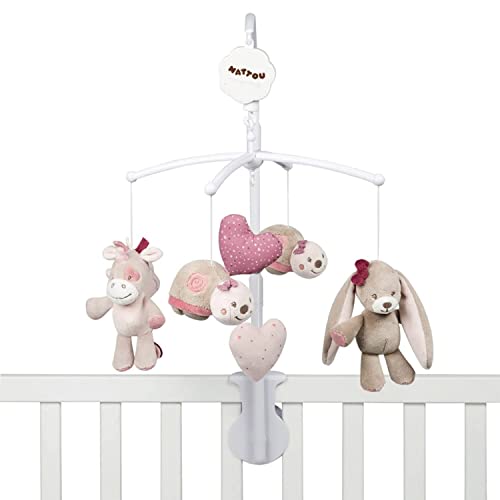 Nattou Giostrina Musicale, Nina, Jade E Lili, Melodia "La-Le-Lu", 37 X 31 X 9 Cm, Beige/Rosa/Bianco, 987240