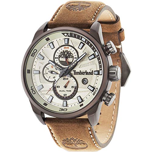 Timberland Orologio Analogico Al Quarzo Uomo Con Cinturino In Pelle 4895148669723