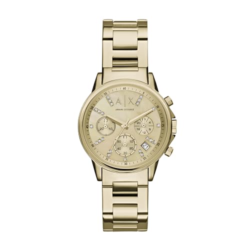 Armani Exchange Orologio Da Donna Con Cronografo Al Quarzo, Cassa In Acciaio Inossidabile Da 36 Mm E Bracciale In Acciaio Inossidabile, Ax4327