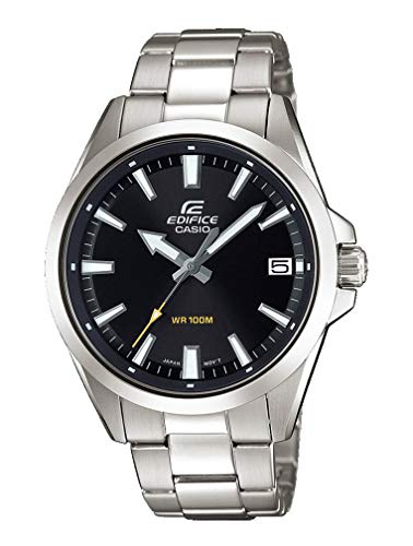 Casio Edifice Orologio, Robusta Cassa, 10 Bar, Nero, Uomo Con Cinturino In Acciaio Inox Efv-100D-1Avuef