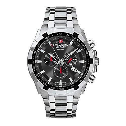 Swiss Alpine Military 7043.9137Sam Herrenuhr Chronograph, Bracciale, Bracciale