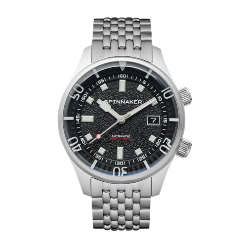 Spinnaker Mens 42Mm Bradner Automatic Petrol Black 3 Hands Watch With Stainless Steel Bracelet Sp-5062-11