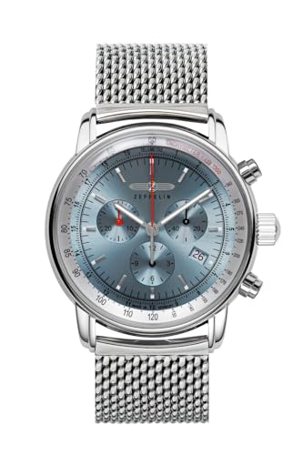 Zeppelin Serie Lz14 - Cronografo Al Quarzo Con Cinturino In Maglia In Acciaio Inox 8886M-3