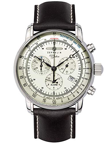 Zeppelin Orologio Cronógrafo Al Quarzo Svizzero Uomo Con Cinturino In Pelle 8680-3