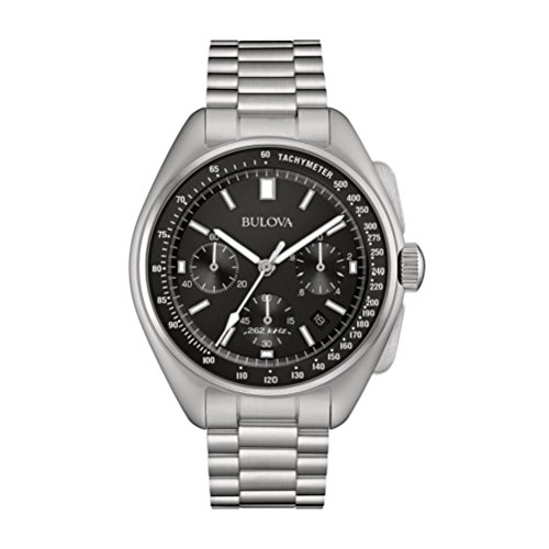 Bulova Lunar Pilot Pilota Lunare 96B258 - Orologio Cronometro Design - Cinturino In Acciaio Inox - Uomo - Nero