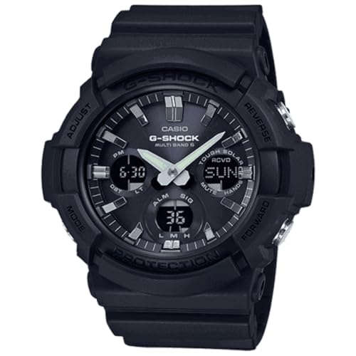 Casio G-Shock Orologio 20 Bar, Nero, Con Ricezione Segnale Radio E Funzione Solare, Analogico - Digitale, Uomo, Gaw-100B-1Aer