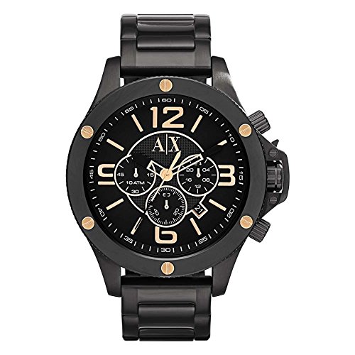 Armani Exchange Orologio Da Uomo, Movimento Cronografo Al Quarzo, Cassa In Acciaio Inossidabile Oro 48 Mm Con Bracciale In Acciaio Inossidabile, Ax151