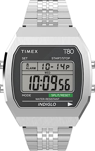 Timex Orologio Digitale Al Quarzo Unisex Con Cinturino In Acciaio Inossidabile Tw2V74200