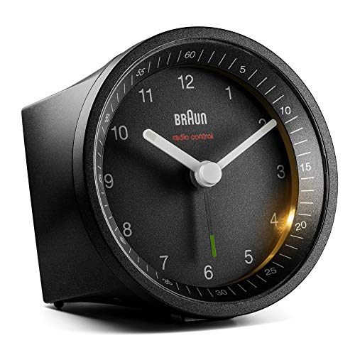 Braun Bc07B-Dcf Orologio Sveglia Classico Analogico, Radio Controllato Per Fuso Orario Europa Centrale (Dcf/Gmt+1), Colore Nero.
