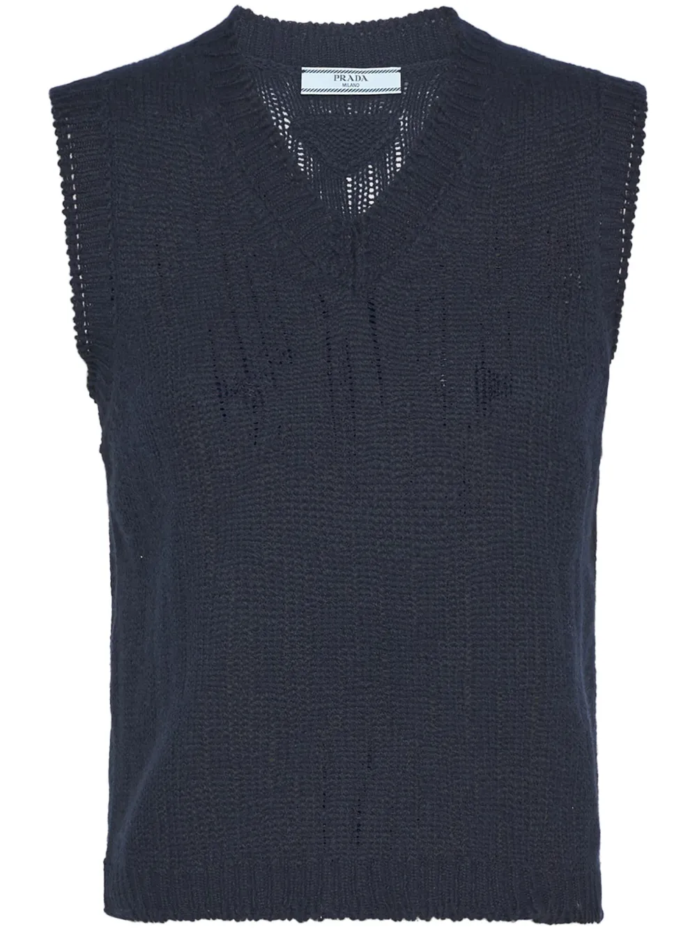 Prada V-neck cashmere vest - Blu