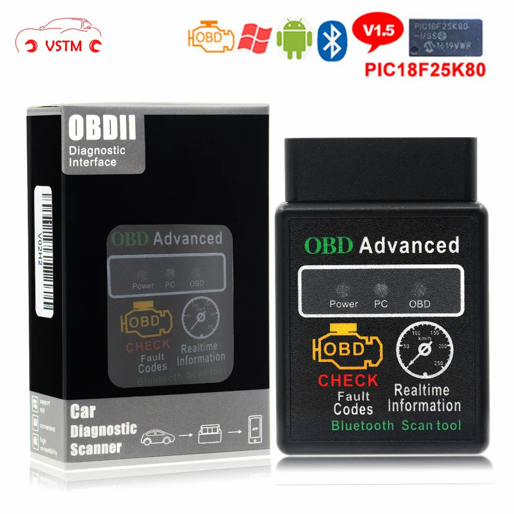 Elm327 Advanced Bluetooth Obd2 Hh Obd V2.1 Controlla Il Codice Di Errore Cancella Lo Scanner Del Codice Di Errore Per Lo Strumento Diagnostico Dell'Au