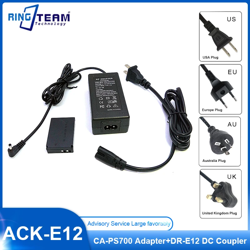 Acke12 Ack-E12 Ac Adattatore Dr-E12 Dre12 Lp-E12 Lpe12 Dr E12 Lp E12 Ack E12 Accoppiatore Cc Per Canon Eos-M Eos M M2 M10 M50 M100
