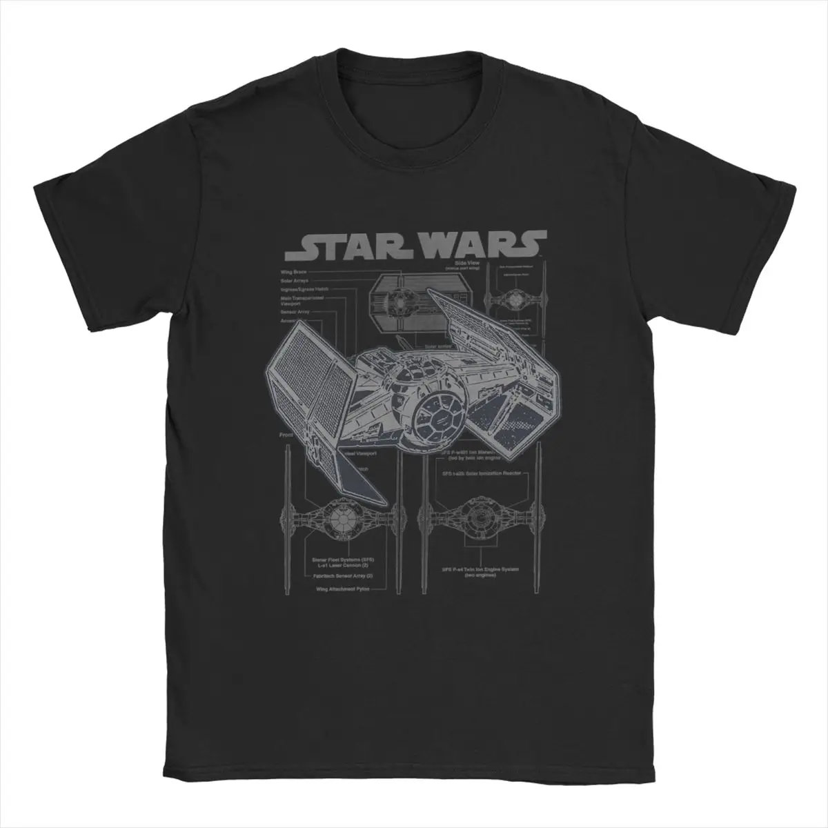 Disney Darth Vader Tie Fighter Star War T Shirt Da Uomo 100% Cotone T-Shirt Girocollo Tee Shirt Manica Corta Vestiti Idea Regalo