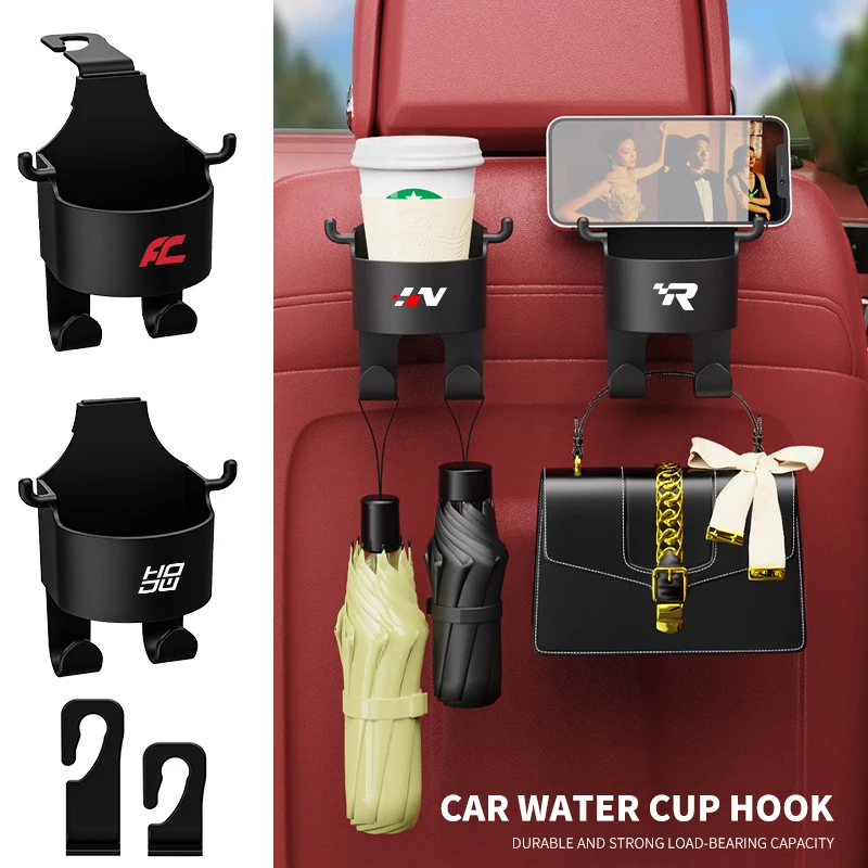 Car Logo Seat Back Storage Organizer Water Cup Holder Hook Per Audi A1 A3 A4 A5 A6 A7 A8 Q2 Q3 Q5 Q7 Tt S Line S3 S4 S5 S6 R8 Rs