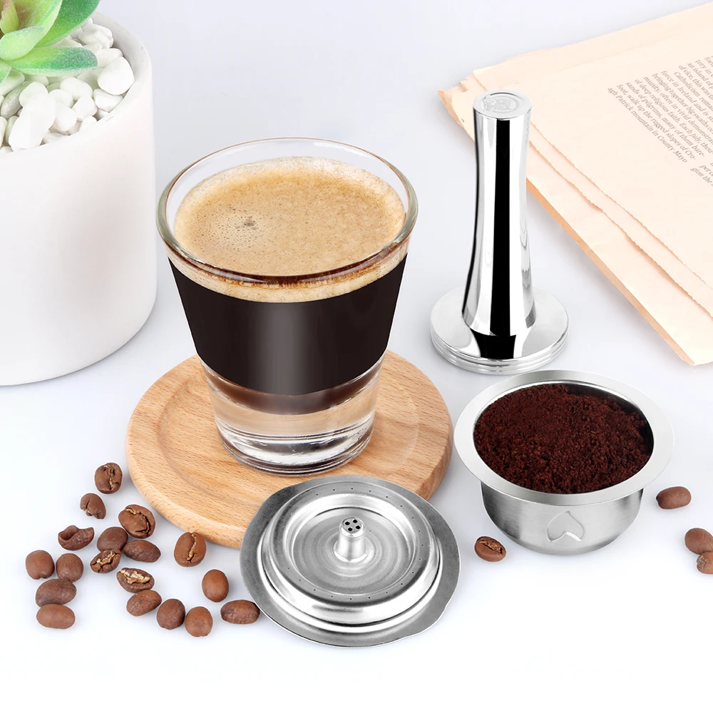 Icafilas Filtro Riutilizzabile Per Nespresso Vertuo Coffee Capsule Stianless Steel Coffee Pod Espresso Vertuoline 80/ 150 / 230Ml Cup