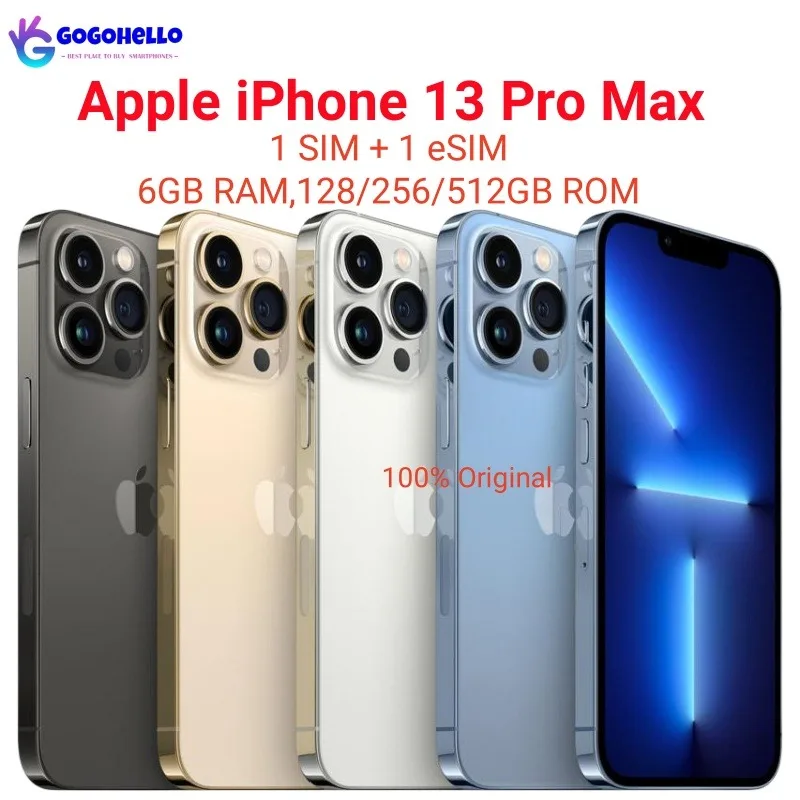 98% Nuovo Originale Apple Iphone 13 Pro Max 128Gb 256Gb 512Gb 1Tb Rom Originale Oled A15 Ios Face Id Nfc Sbloccato 5G Cellulare