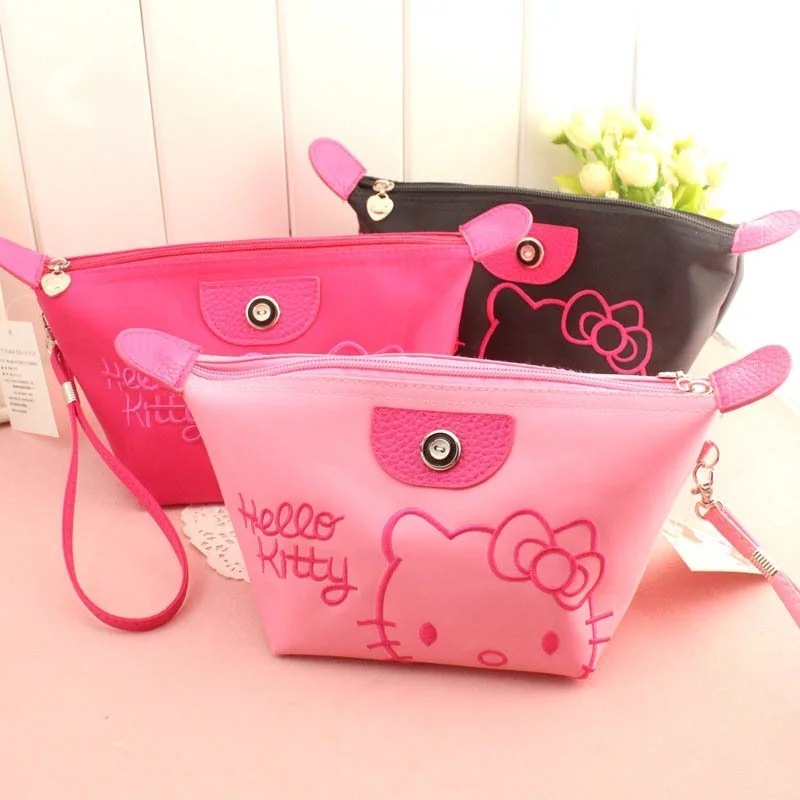 Vendita Calda Hello Kitty Cartoon Cosmetic Bag Borsa Di Immagazzinaggio Impermeabile Di Grande Capacità Kawaii Cat Makeup Box Makeup Case Purse Sanrio