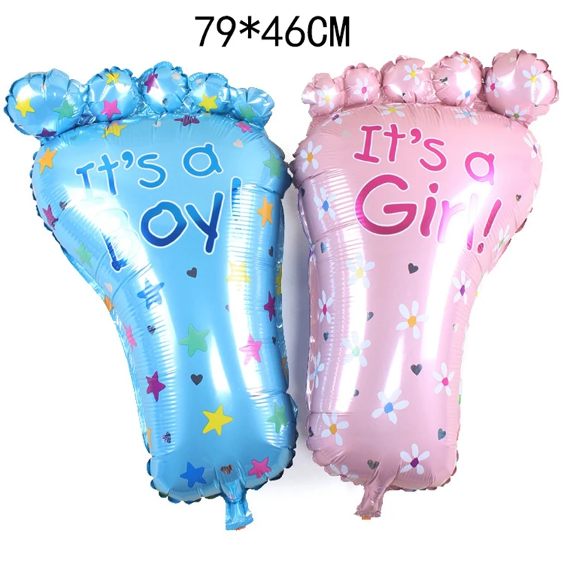 79*46Cm It'S A Girl O Boy Cute Foot Palloncini In Alluminio Baby Shower Forniture Per Feste Di Compleanno Per Bambini Decorazione Di Nozze Ballon