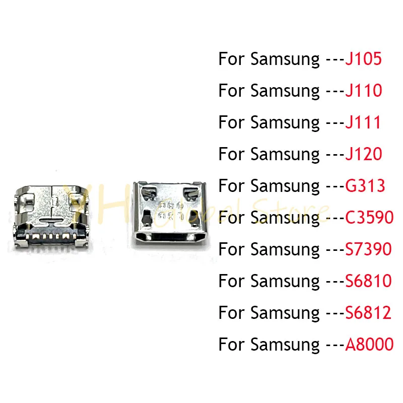 200 Pz Per Samsung Galaxy J105 J110 J120 G313 C3590 S7390 S6810 S6812 A8 A8000 A800F Porta Di Ricarica Usb Presa Connettore Dock