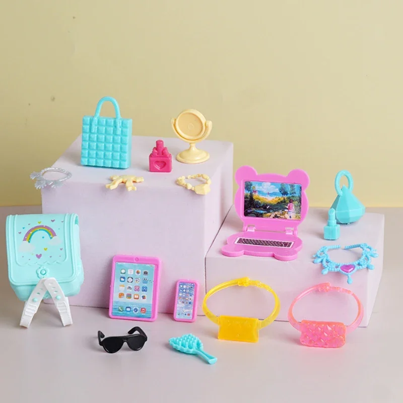 17 Pezzi Set Divertenti Accessori Per Casa Delle Bambole Mini Articoli Computer Ipad Iphone Purfume Set Per Il Trucco Accessori Per Bambole Giocattoli